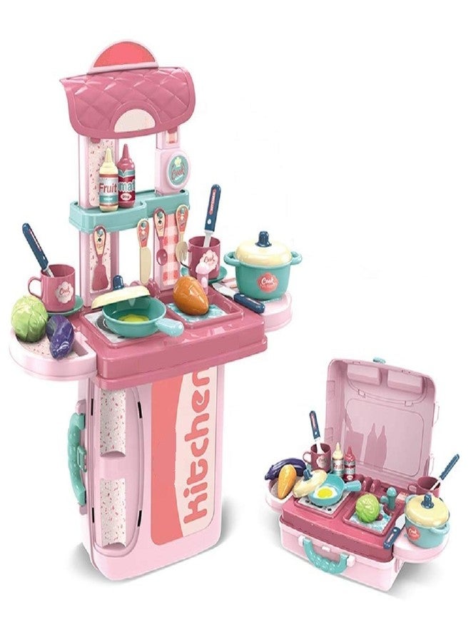 Cable World Plastic 3 in 1 Portable Pretend Food Party Role Cooking Kitchen Play Set Toy for Baby, Toodlers, Boys and Girls - Image 3